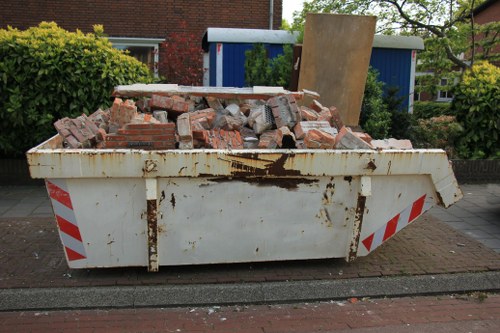 Victoria cityscape with waste removal services in action